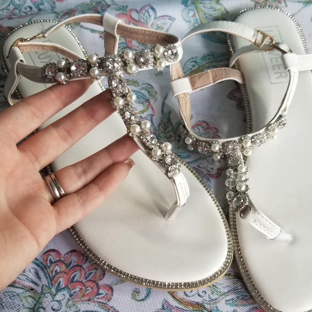 Sparkly White Sandals